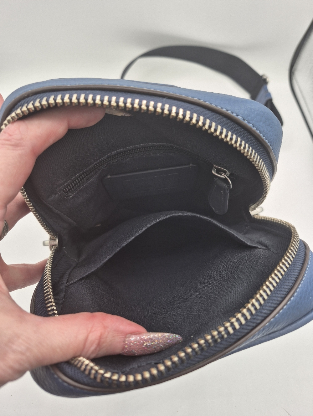 Coach Silver/blue Sullivan Pack With Trompe L'oeil Print - Picture 6 of 8